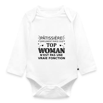 patissière top woman - Baby Bio-Langarm-Body - Weiß - Vorne
