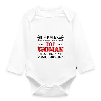 infirmière top woman - Baby Bio-Langarm-Body - Weiß - Vorne
