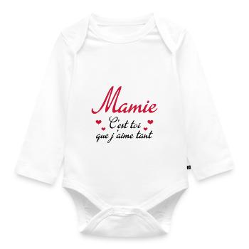 Großmütter / Oma / Mami / Großmutter / Mamy - Baby Bio-Langarm-Body - Weiß - Vorne