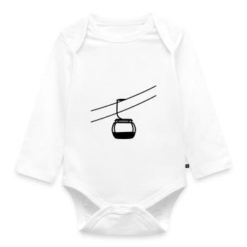 eine einzelne gondelbahn seilbahn gondel winter ur - Baby Bio-Langarm-Body - Weiß - Vorne