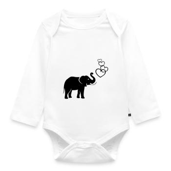 elefanten_love_02 - Body Bébé bio manches longues - blanc - Devant