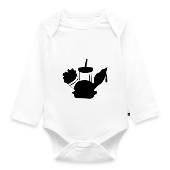 Fast food menue ice cream - Organic Longsleeve Baby Bodysuit - white - Front