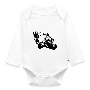 Biker - Organic Longsleeve Baby Bodysuit - white - Front