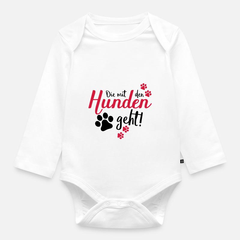 die mit den hunden geht - Baby Bio-Langarm-Body - Weiß