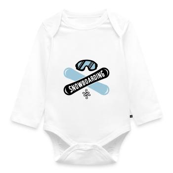 snowboarding boards - Baby Bio-Langarm-Body - Weiß - Vorne