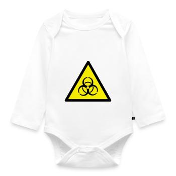 Warnung vor Biogefährung - Baby Bio-Langarm-Body - Weiß - Vorne