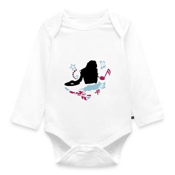 female DJ - Organic Longsleeve Baby Bodysuit - white - Front