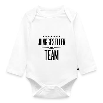junggesellen team - Baby Bio-Langarm-Body - Weiß - Vorne