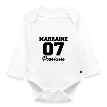 marraine 07 pour la vie - Organic Longsleeve Baby Bodysuit - white - Front