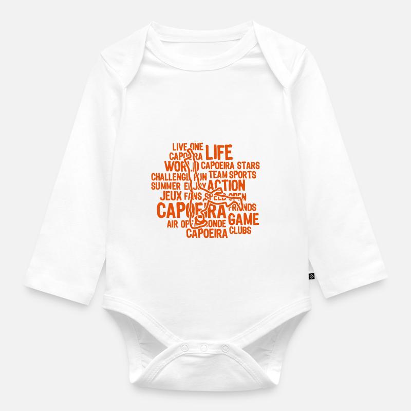 capoeira texte mots - Body Bébé bio manches longues - blanc