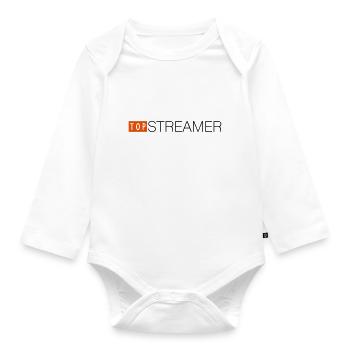 Top Streamer social media shirt - Organic Longsleeve Baby Bodysuit - white - Front