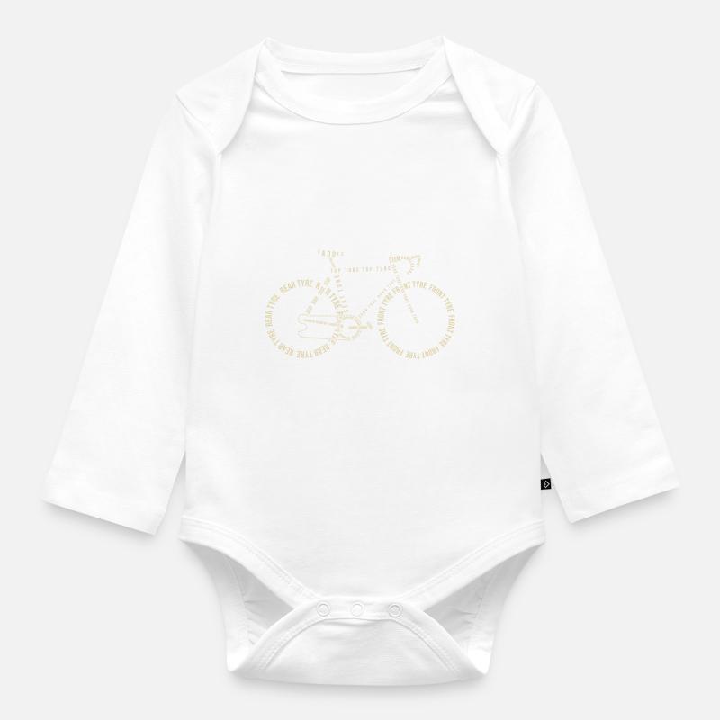 Vélo vélo roue de course vélo de course - Body Bébé bio manches longues - blanc
