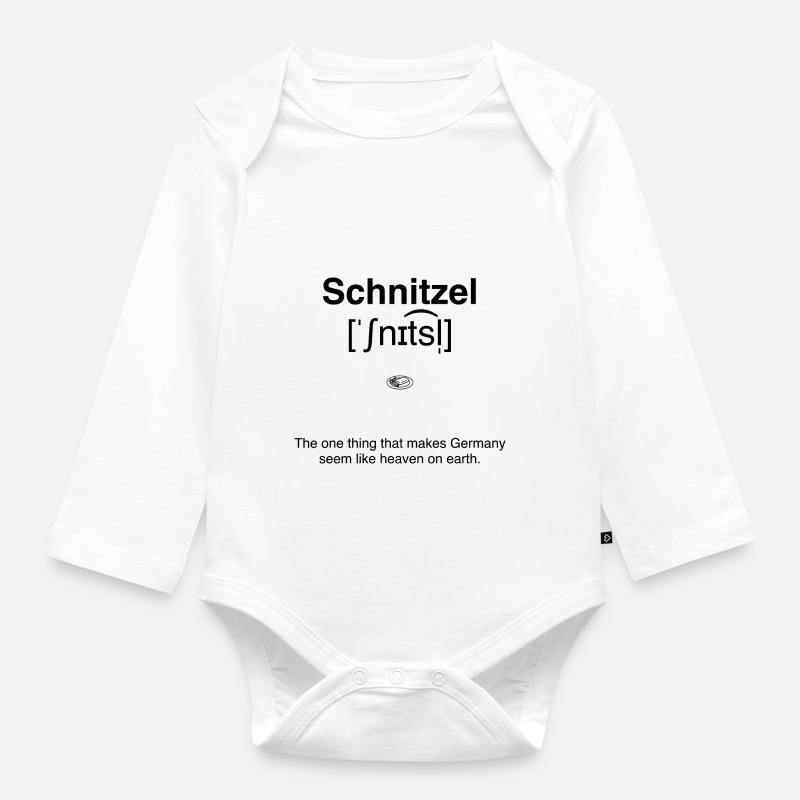 Schnitzel - himmlisches deutsches Essen - Baby Bio-Langarm-Body - Weiß