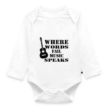 Rock and Roll Rock Music - Organic Longsleeve Baby Bodysuit - white - Front