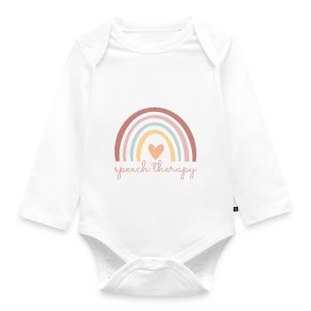 Speech Therapy I - Organic Longsleeve Baby Bodysuit - white - Front