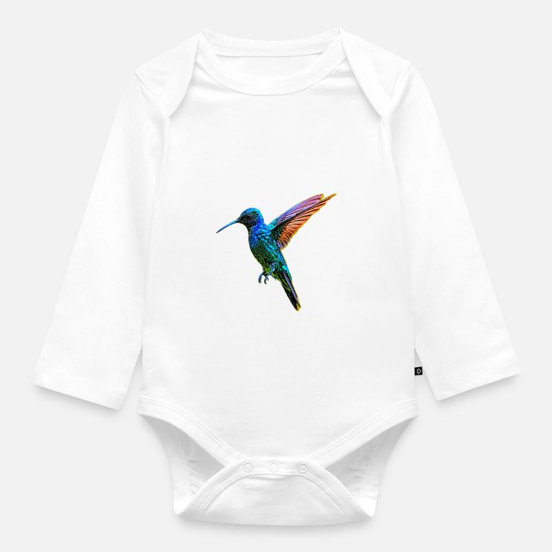 Colibri - Body Bébé bio manches longues - blanc