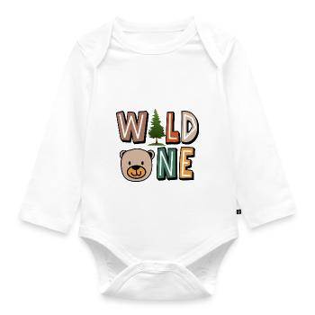 Wild One 1st Birthday - Baby Bio-Langarm-Body - Weiß - Vorne