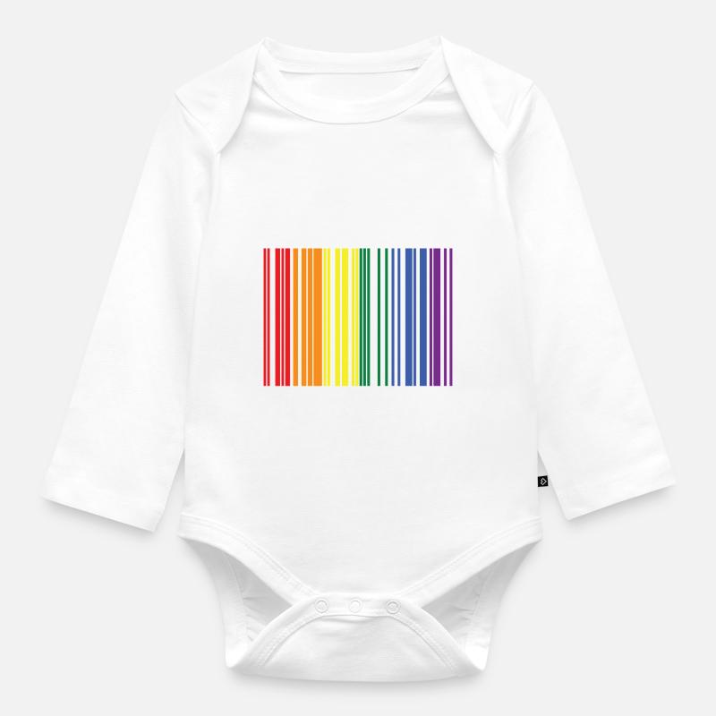 LGBTQ Barcode - Organic Longsleeve Baby Bodysuit - white