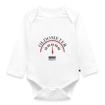 Oldometer 44th birthday - Organic Longsleeve Baby Bodysuit - white - Front