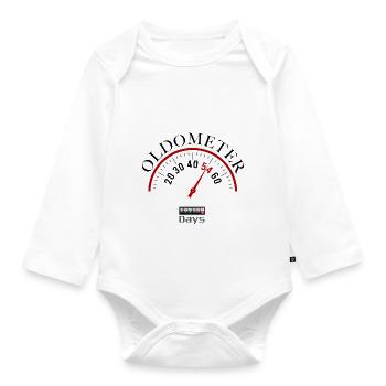 Oldometer 54. Geburtstag - Baby Bio-Langarm-Body - Weiß - Vorne