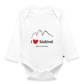 Südtirol (black) - Baby Bio-Langarm-Body - Weiß - Vorne