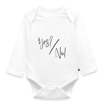 Yes, no - Organic Longsleeve Baby Bodysuit - white - Front