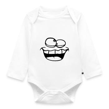 Grimace Squint Crazy - Organic Longsleeve Baby Bodysuit - white - Front