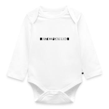 Just Keep Swimming - Organic Longsleeve Baby Bodysuit - white - Front