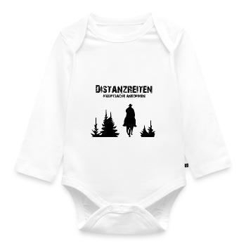 Distanzreiten - Baby Bio-Langarm-Body - Weiß - Vorne