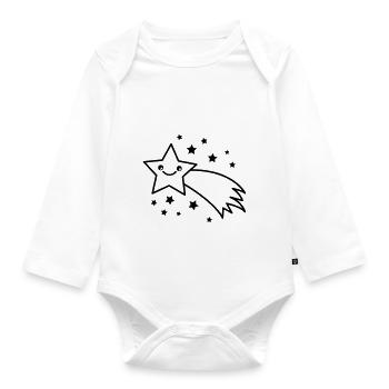 Sternschnuppe - Baby Bio-Langarm-Body - Weiß - Vorne