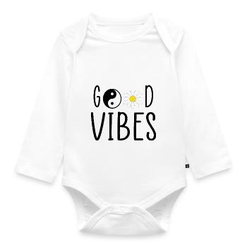 gute Stimmung - Baby Bio-Langarm-Body - Weiß - Vorne