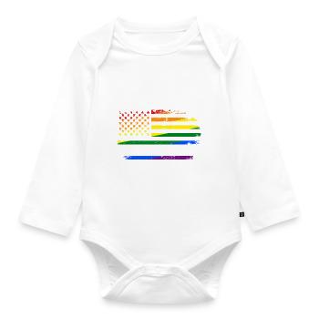 Mère FIÈRE LGBT - Body Bébé bio manches longues - blanc - Devant