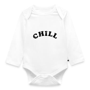 Chill chillen Retro - Baby Bio-Langarm-Body - Weiß - Vorne