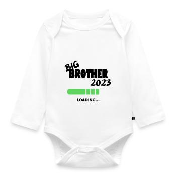 Brother 2023 load baby birth families design 1 - Organic Longsleeve Baby Bodysuit - white - Front