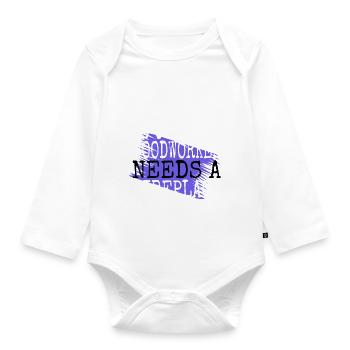 chainsaw jokes arboriculture - Organic Longsleeve Baby Bodysuit - white - Front