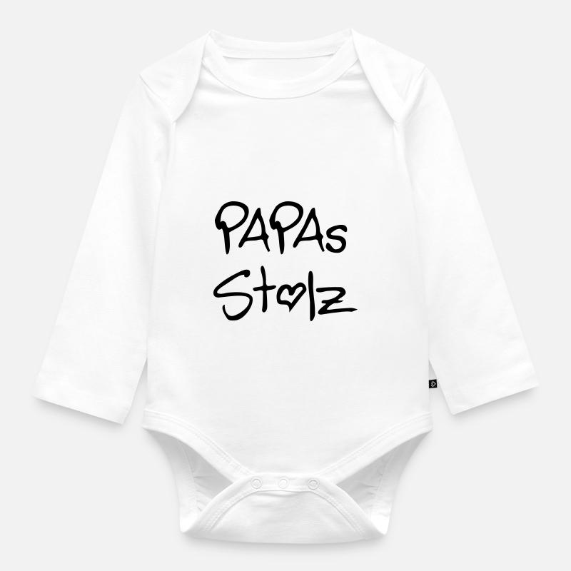 Dad's pride - Organic Longsleeve Baby Bodysuit - white