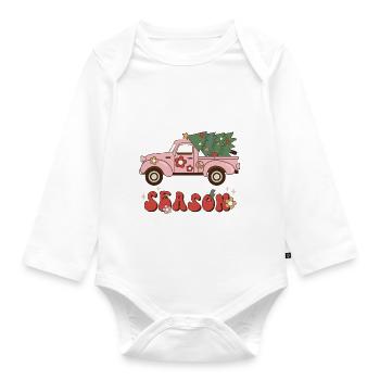 Season Season Christmas Retro Christmas Song - Organic Longsleeve Baby Bodysuit - white - Front