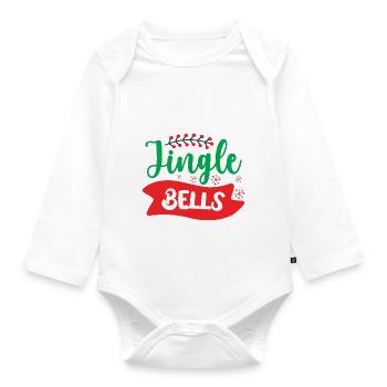 Jingle bells - Christmas humor - Organic Longsleeve Baby Bodysuit - white - Front
