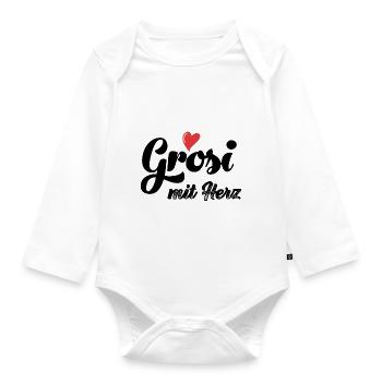 Ich han s beschte Grosi mit Herz Oma Schweiz Grosi - Baby Bio-Langarm-Body - Weiß - Vorne
