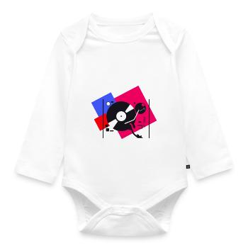 colorful turntables 2 - Baby Bio-Langarm-Body - Weiß - Vorne
