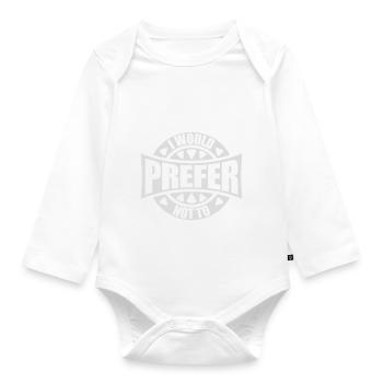 I prefer not to - Organic Longsleeve Baby Bodysuit - white - Front