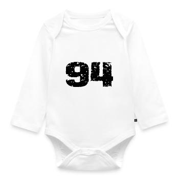 Maillot à numéros 94 - Body Bébé bio manches longues - blanc - Devant