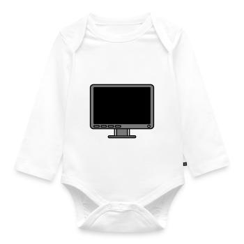 Icon Logo Computer Screen - Organic Longsleeve Baby Bodysuit - white - Front