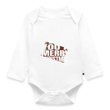 Tournois de pêche Cadeau de Noël mignon - Body Bébé bio manches longues - blanc - Devant