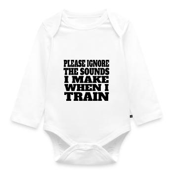 Fitness Strength Training Bodybuilder Athlete Muscle - Body Bébé bio manches longues - blanc - Devant