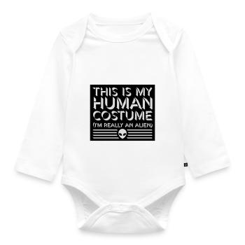 Citation extraterrestre de costume humain - Body Bébé bio manches longues - blanc - Devant