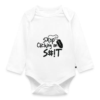 quotes funny fraze meme popular cool trendy quote - Organic Longsleeve Baby Bodysuit - white - Front