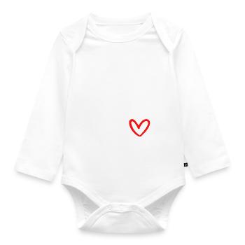 Just Here To Break Your Heart - Organic Longsleeve Baby Bodysuit - white - Front