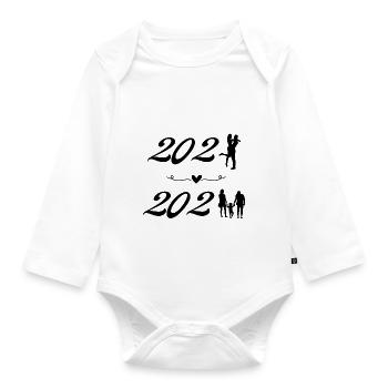 Annonce grossesse 2023 - Body Bébé bio manches longues - blanc - Devant