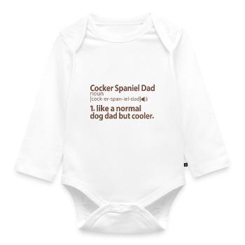 Chocolat Cocker Épagneul Papa Papa Maître Dicton - Body Bébé bio manches longues - blanc - Devant